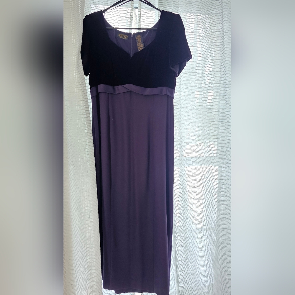 Vintage Liz Claiborne Purple Maxi Dress - Size 14 (Fits 10/12, See Measurments)